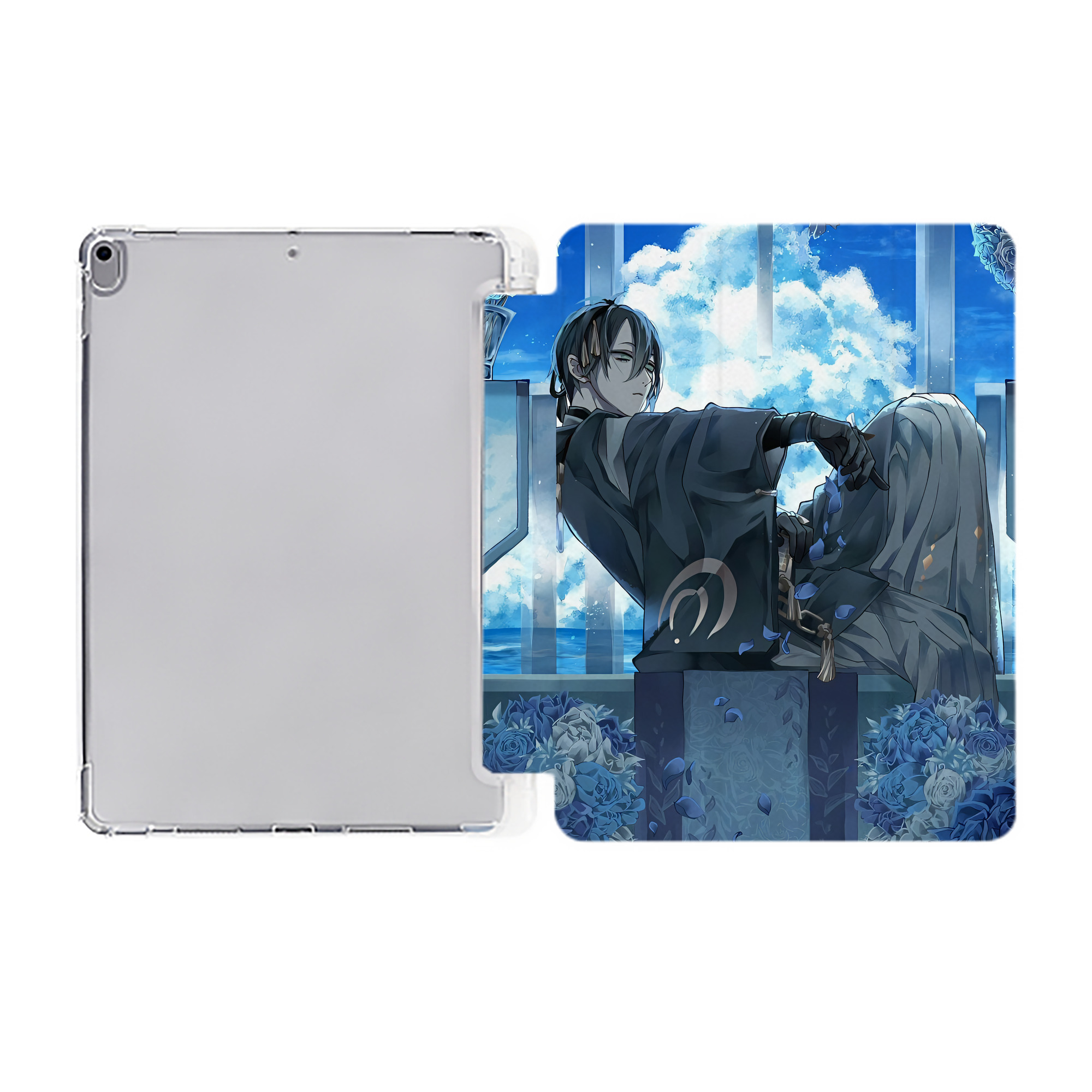 （画像用） 刀剣乱舞 Touken Ranbu IPad ケース ペン収納付き 三つ折りスタンド PUレザー×シリコン 対応機種9.5/10.5/10.9インチ